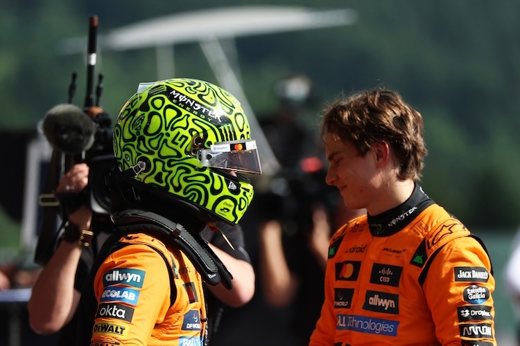 Das McLaren-Duo Lando Norris und Oscar Piastri teilt sich in Belgien die erste Startreihe