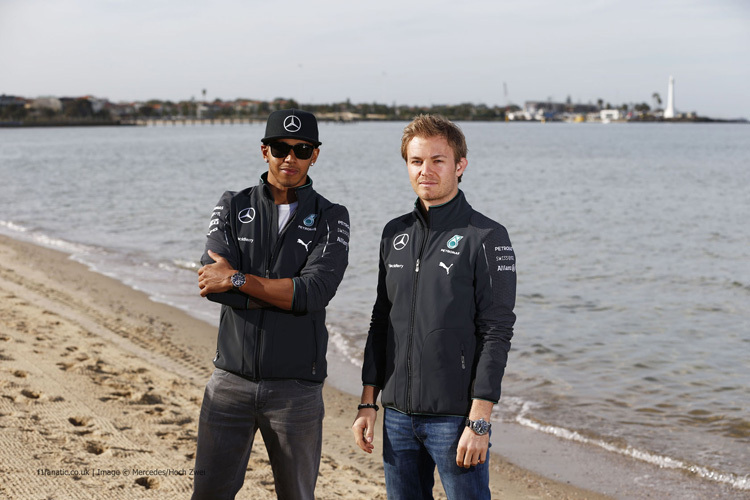Für den Strand (wie hier in Melbourne) werden Hamilton und Rosberg kaum Zeit haben