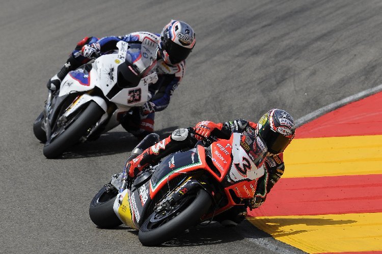 2012 teilten sich Max Biaggi (Aprilia) und Marco Melandri (BMW) die Aragon-Siege