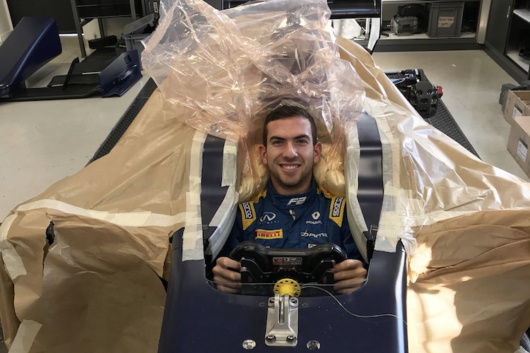Nicholas Latifi wird auch 2018 in der Formel-2-Serie antreten, die Sitzprobe im DAMS-Renner hat er bereits absolviert  