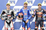 Marcel Schrötter, Mattia Pasini und KTM-Pilot Miguel Oliveira