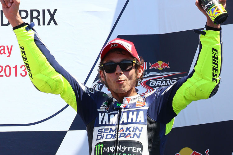 Ein jubelnder Valentino Rossi - auch in Indianapolis?