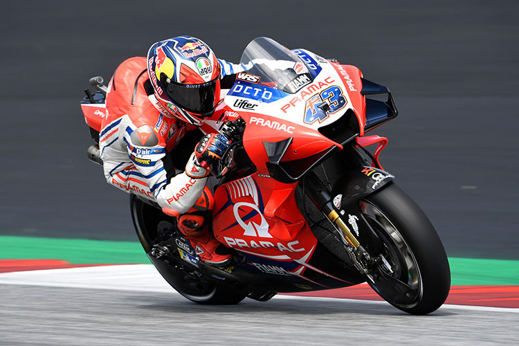 Jack Miller mit aktiviertem «ride height adjuster»: Yamaha gewann 2020 sieben Rennen ohne dieses System