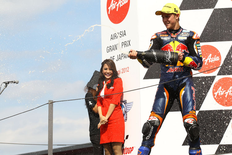 Danny Kent beim ersten GP-Sieg 2012 in Motegi: Rückkehr zum KTM-Ajo-Team