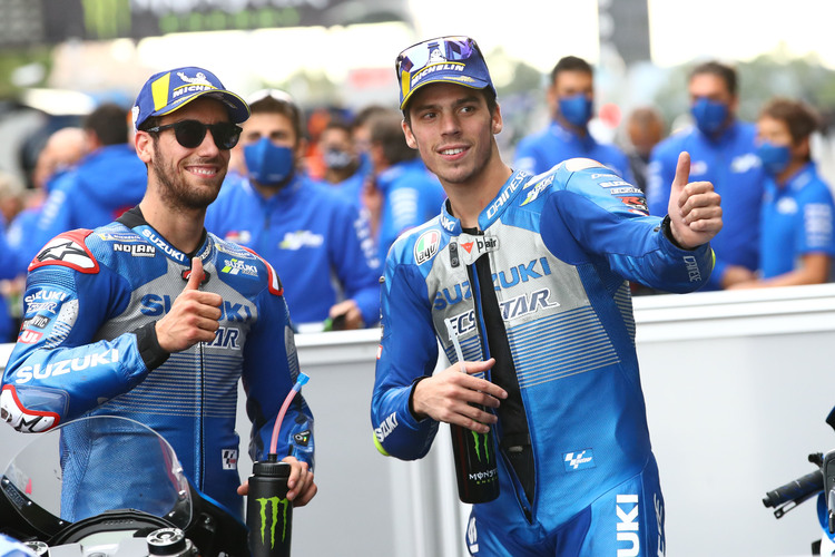 Alex Rins (links) und Joan Mir kämpfen noch um den WM-Titel