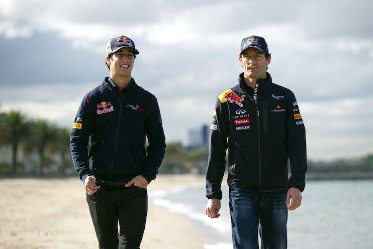Daniel Ricciardo und Mark Webber in Australien. Damals fuhr Daniel noch für Toro Rosso, Webber für Red Bull Racing