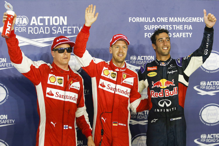 Die Schnellsten des Qualifyings: Räikkönen, Vettel, Ricciardo