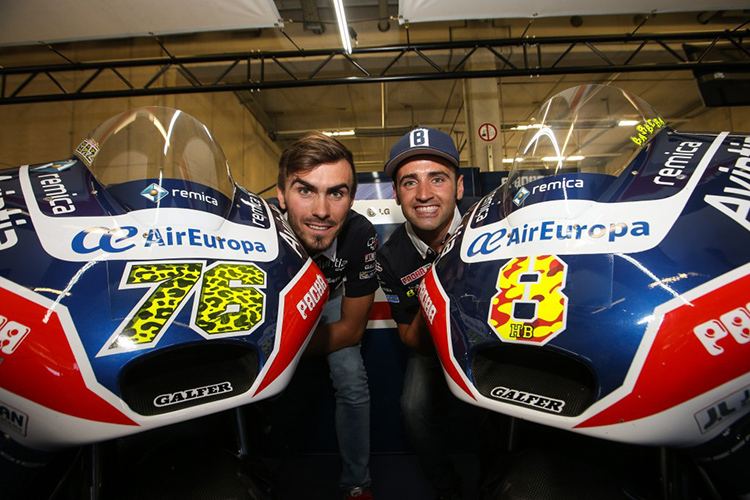 Loris Baz mit seinem Avintia-Teamkollegen Héctor Barberá