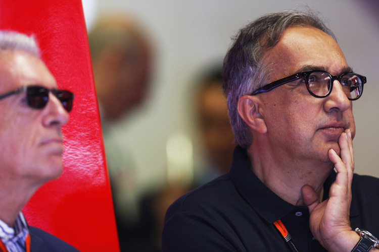 Piero Ferrari und Sergio Marchionne in der Ferrari-Box