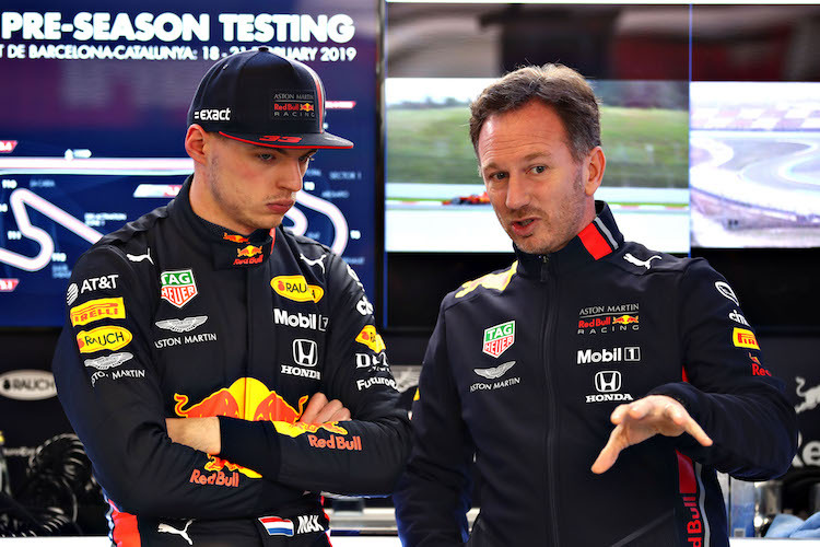 Max Verstappen und Christian Horner