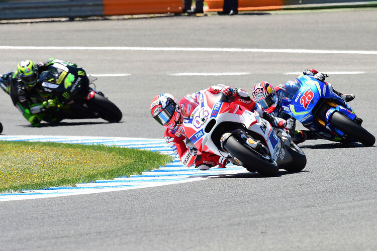 Andrea Dovizioso im Rennen von Jerez vor Vinales und Pol Espargaró