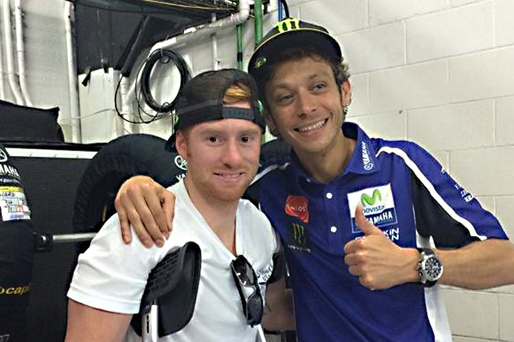 Superstars aus Europa und den USA: Ryan Villopoto stattete in Europa auch Valentino Rossi einen Besuch ab