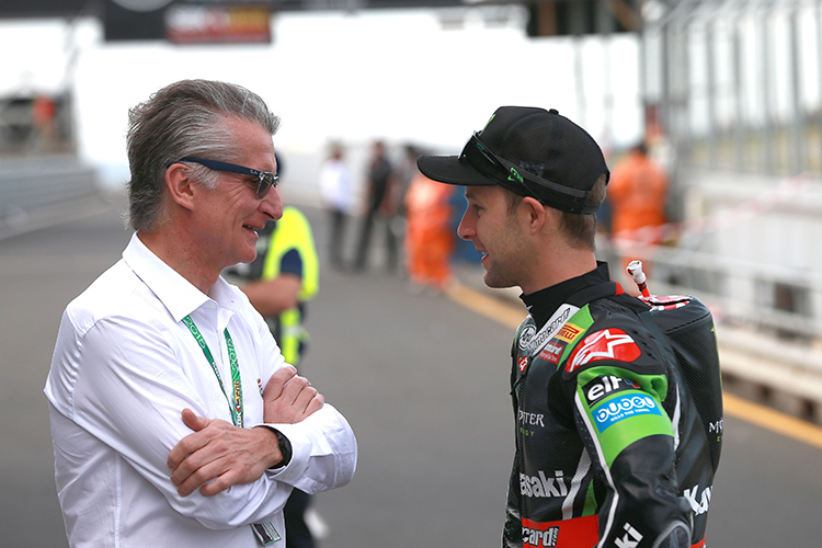 Ducati-Manager Paolo Ciabatti (li.) mit Kawasaki-Star Jonathan Rea