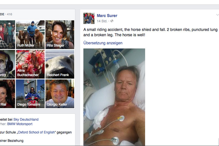 Marc Surer liegt im Krankenhaus
