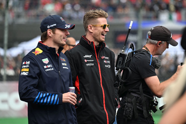 Nico Hülkenberg mit Max Verstappen (l.) vor dem Mexiko-GP