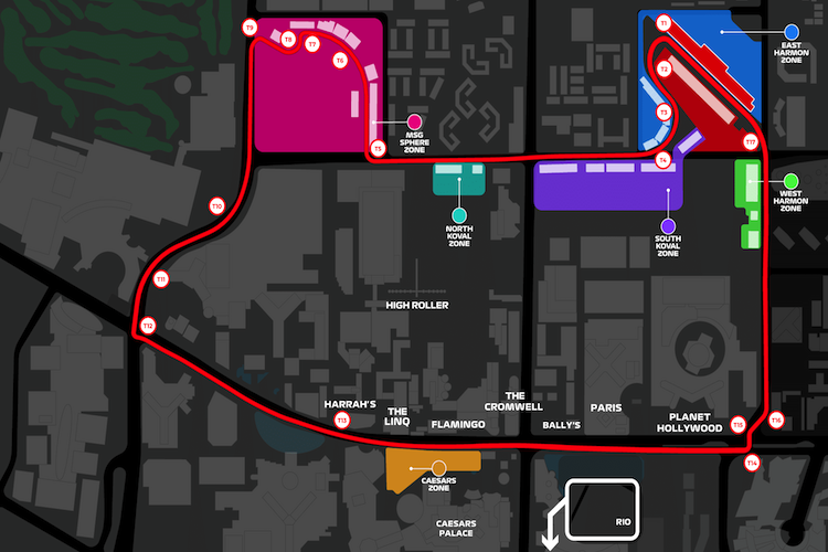 Das Layout des Las Vegas Strip Circuit