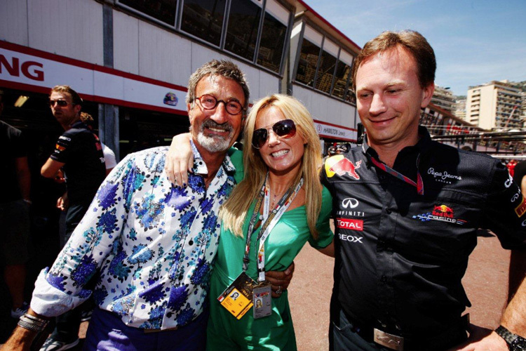 Eddie Jordan mit «Spice Girl» Geri Halliwell und RBR-Teamchef Christian Horner