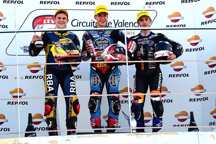Moto3-Podest: Rodrigo, Quartararo und McPhee