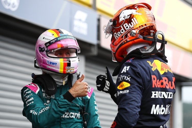 Sebastian Vettel und Max Verstappen 2021