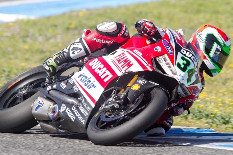 Davide Giugliano mit seiner Ducati Panigale war Schnellster