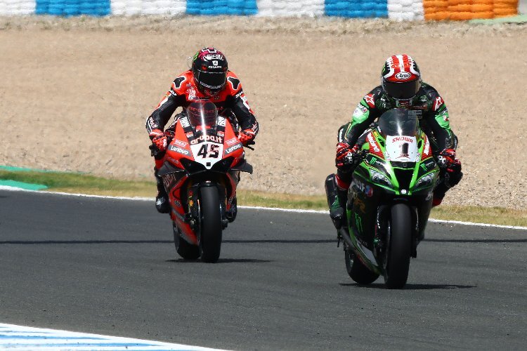 Die meiste Zeit lag Jonathan Rea vor Scott Redding