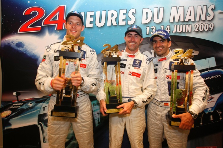 Le Mans-Sieger 2009: v.l. Wurz, Brabham, Gene