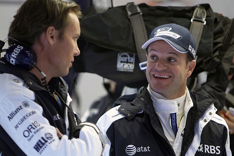 Rubens Barrichello (re.) im Gespräch mit Sam Michael