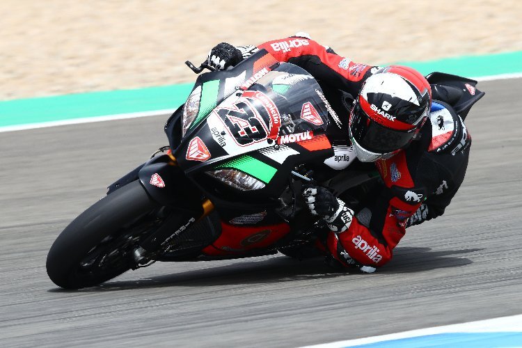 Aprilia-Pilot Chris Ponsson beim Superbike-Meeting in Jerez