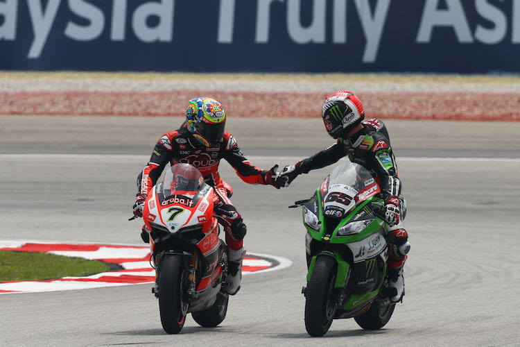 Chaz Davies und Jonathan Rea lieferten sich einen spannenden Fight um den Sieg