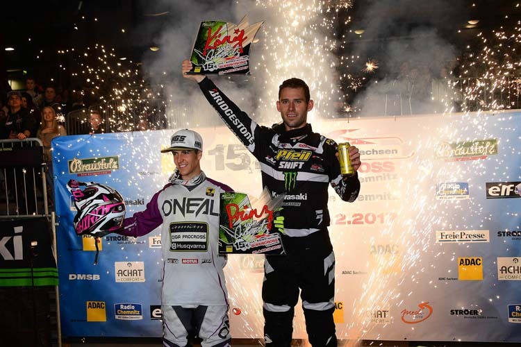 Iker Laranga (Prinz) und Tyler Bowers (König) dominierten das SX Chemnitz (v.l.)