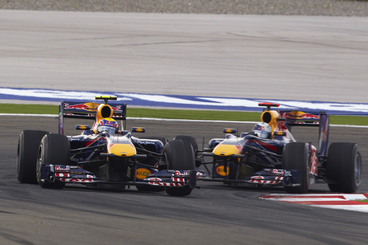 Das Duell Webber-Vettel endete 2010 im Crash