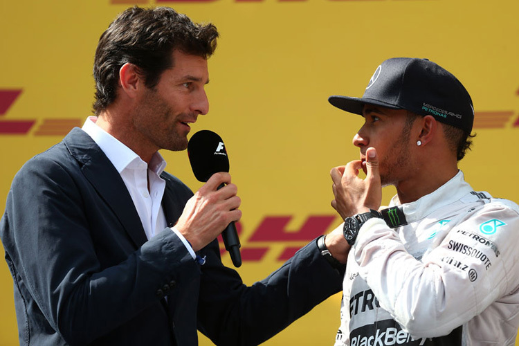 Mark Webber mit Lewis Hamilton