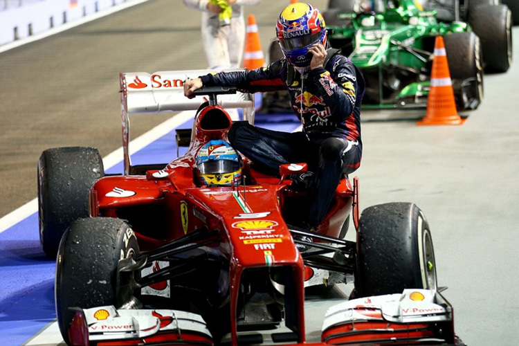 Mark Webber hatte schon einen Fuss im Ferrari, nicht nur in Singapur