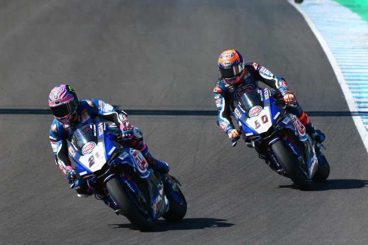 Alex Lowes und Michael van der Mark in Jerez