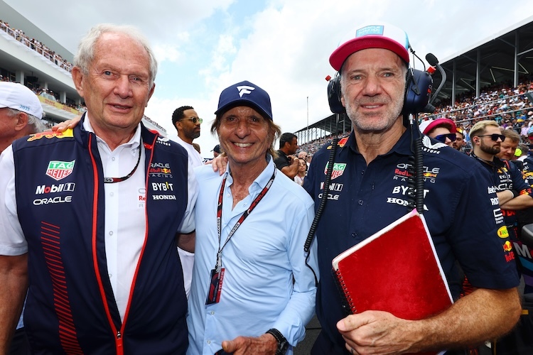 Helmut Marko, Emerson Fittipaldi und Adrian Newey