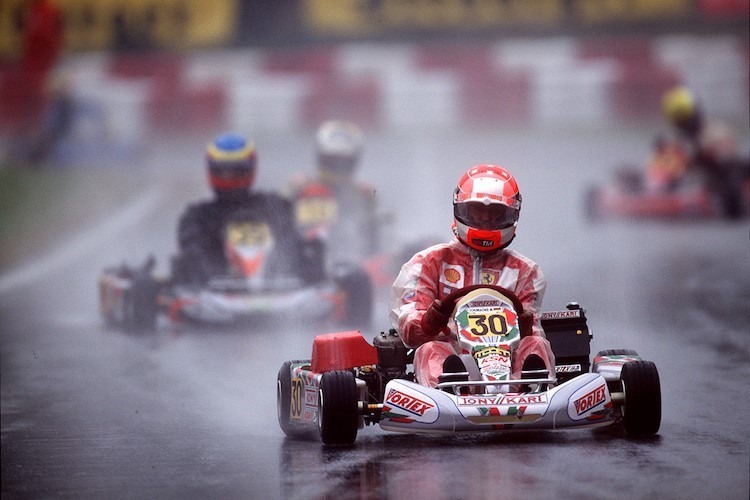 Michael Schumacher 2001 auf der Kartbahn