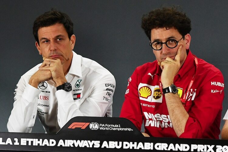 Toto Wolff und Mattia Binotto