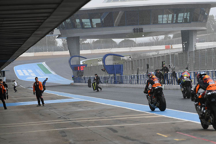 Der Regen in Jerez setzte pünktlich zur zweiten Moto2-Session ein
