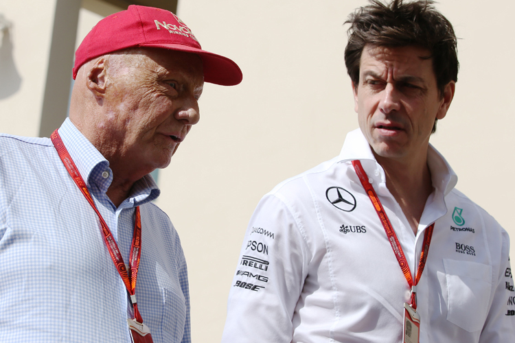 Niki Lauda mit Mercedes-Motorsportchef Toto Wolff