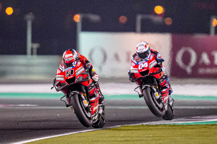 Danilo Petrucci und Andrea Dovizioso absolvierten auf dem Losail Circuit eine Rennsimulation