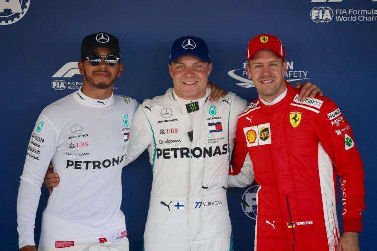 Lewis Hamilton, Valtteri Bottas & Sebastian Vettel