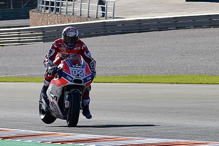 Andrea Dovizioso auf der Ducati Desmosedici in Valencia