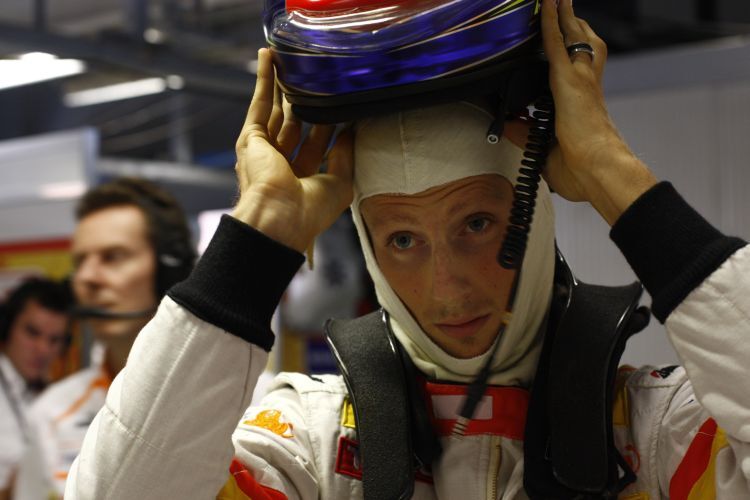 Helm auf: Grosjean ist einsatzbereit.