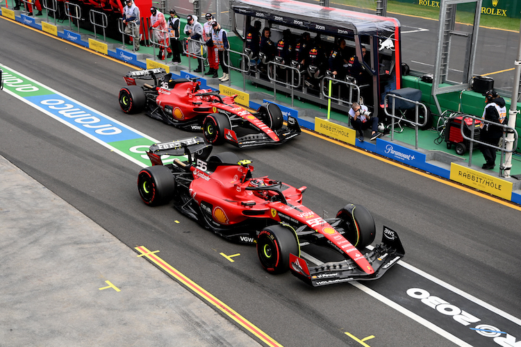 Carlos Sainz und Charles Leclerc