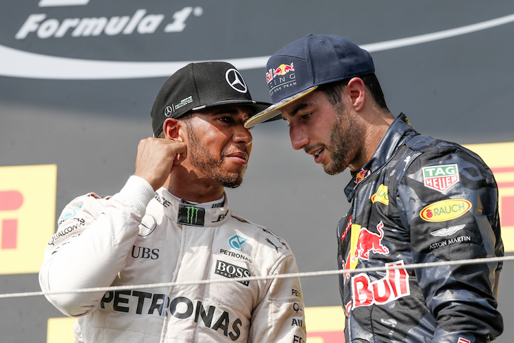 Lewis Hamilton und Daniel Ricciardo sind beide Ungarn-GP-Sieger