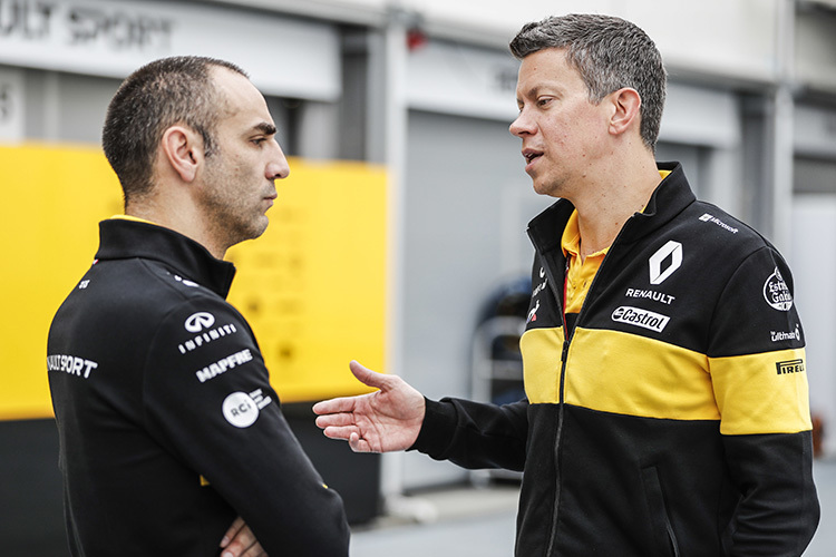 Renault-Teamchef Cyril Abiteboul und Geschäftsführer Marcin Budkowski