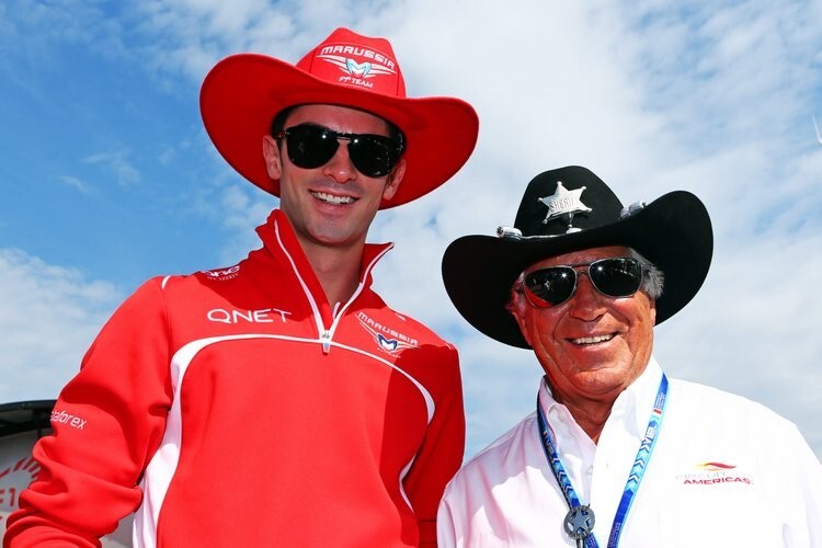 Alexander Rossi mit der US-amerikanischen Rennlegende Mario Andretti