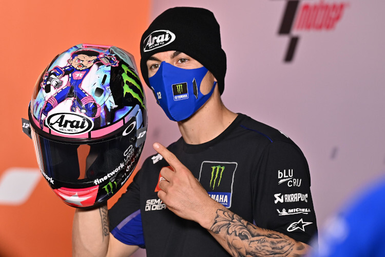  Maverick Viñales tröstete sich mit einem Spezialhelm