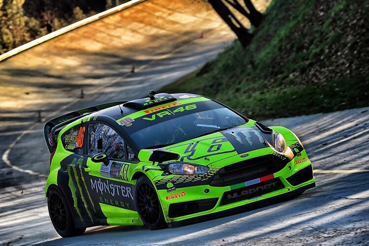 Valentino Rossi im Ford Fiesta WRC-Auto 