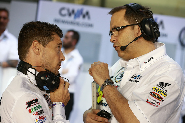 Lucio Cecchinello mit Christophe Bourguignon, Crew-Chief von Cal Crutchlow